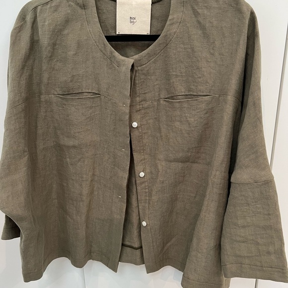 NWOT; Linen button up jacket by Hoi Bo - Picture 6 of 10
